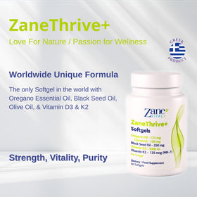 Zane VITALe D3 K2 Huile d'Origan - capsules molles