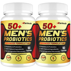 Zanleuds Probiotiques pour Hommes 50+ 180 capsules en bouteille