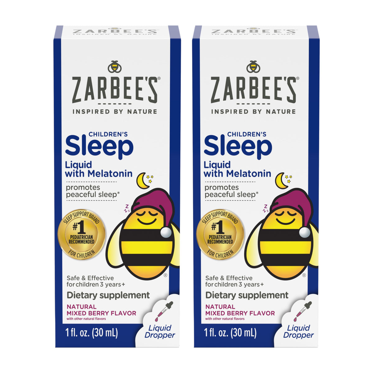 Zarbee's Complément Alimentaire Sommeil Enfant 1 mg Mélatonine bouteille avant