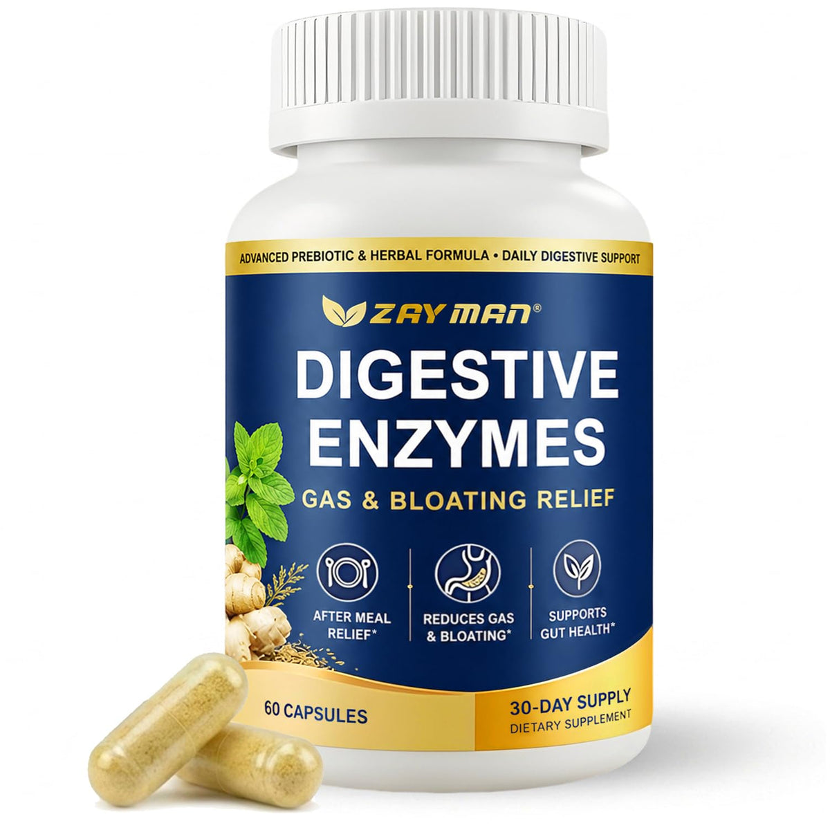 ZAYMAN Multi-Enzymes 60 Capsules - vue avant de l'emballage