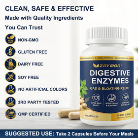 ZAYMAN Multi-Enzymes - vue de l'emballage avec des ingrédients
