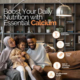 Zaytun Calcium Halal avec une main tenant un comprimé
