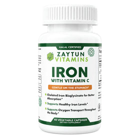 Zaytun Fer + Vitamine C 60 capsules végétariennes, bouteille vue de face