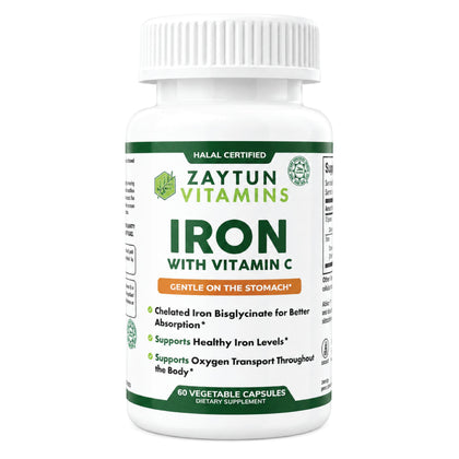 Zaytun Fer + Vitamine C 60 capsules végétariennes, bouteille vue de face