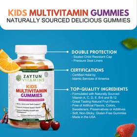 Zaytun Gummies Multivitamines Halal pour Enfants avec étiquette