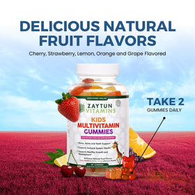 Zaytun Gummies Multivitamines Halal pour Enfants avec fruits