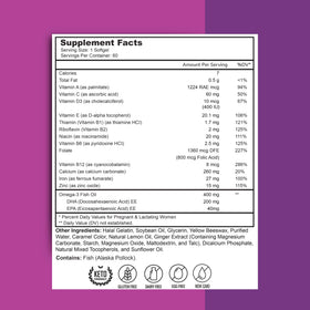 Zaytun Vitamins gélules prénatales Halal 60 unités, vue de côté