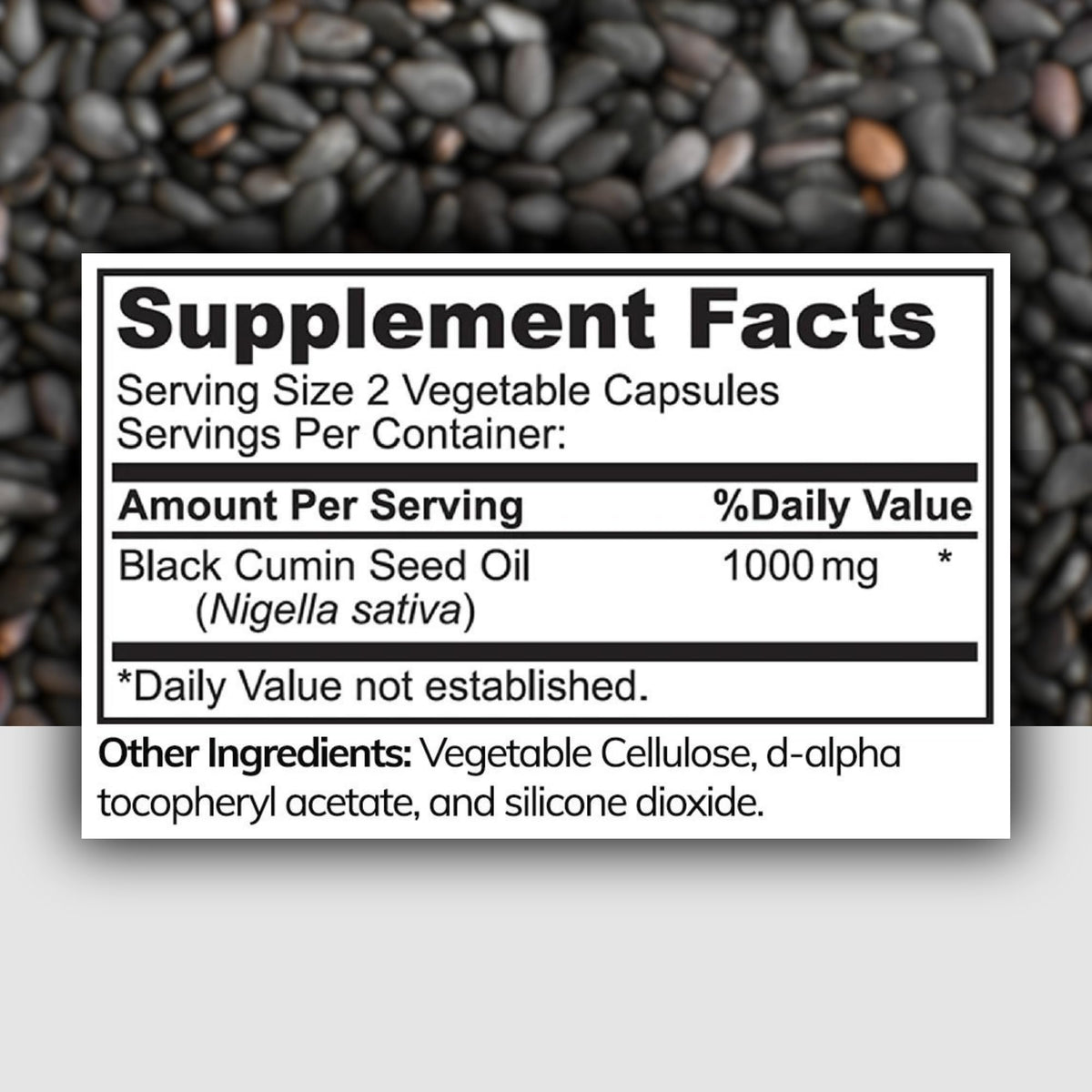 Zaytun Vitamins Huile de Graines Noires 500mg capsules vue arrière
