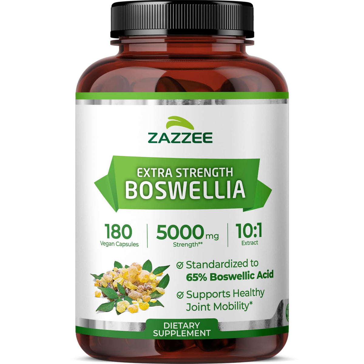 Zazzee Boswellia Serrata 180 capsules vue de face