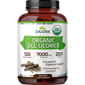Zazzee DGL Réglisse Bio 120 capsules végétaliennes vue avant
