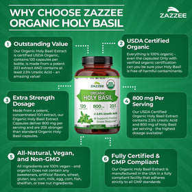 Zazzee Extrait de Basilic Sacré Bio 20:1 packaging