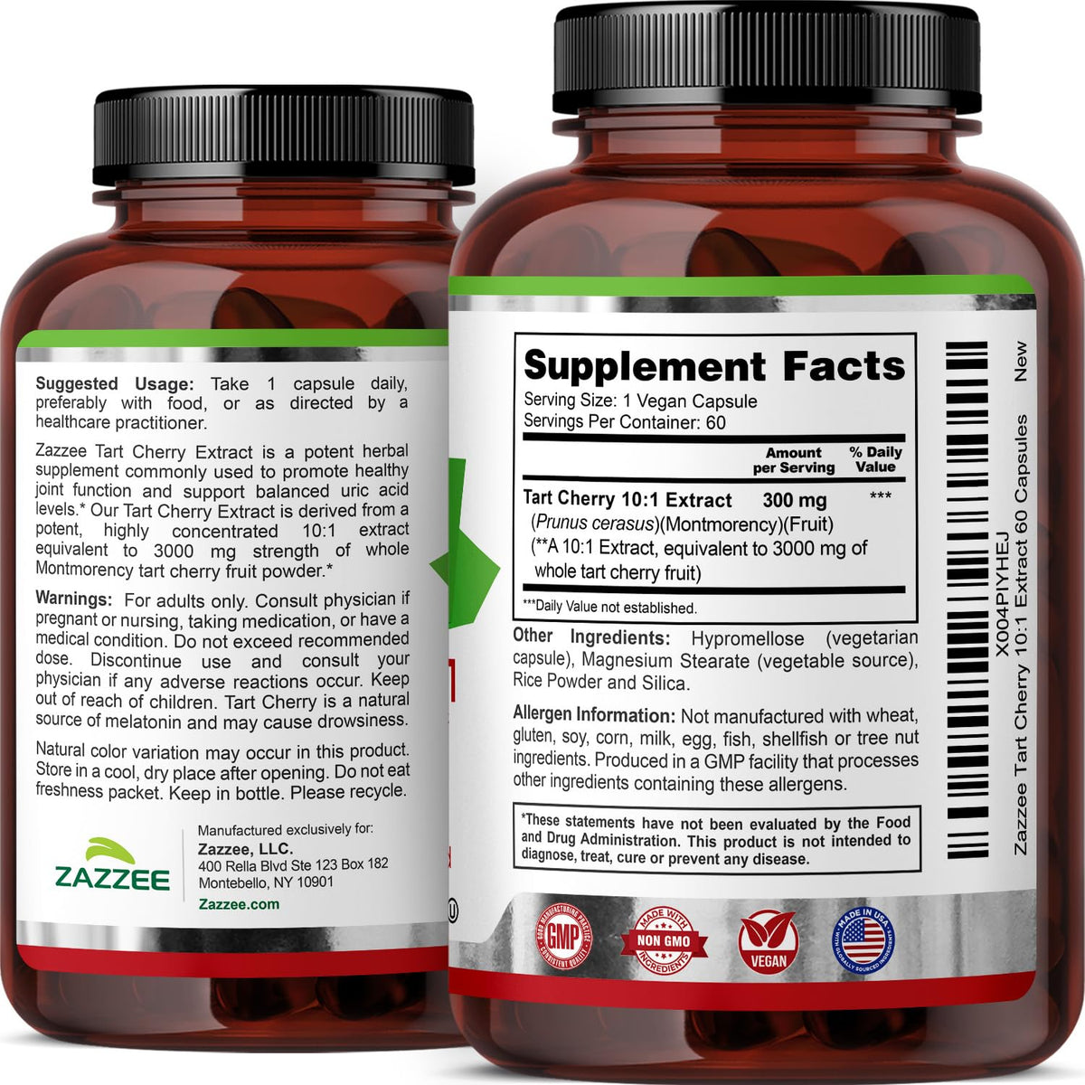 Zazzee Extrait de Cerise Acide 10:1 capsules dans une main