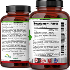 Zazzee Extrait de Cerise Acide 10:1 capsules dans une main