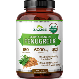 Zazzee Extrait de Fenugrec Bio 30:1 180 Capsules - vue de face
