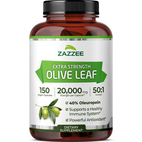 Zazzee Extrait de Feuille d'Olivier 150 capsules vue de face