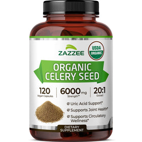Zazzee Extrait de Graines de Céleri Bio 120 capsules, vue avant