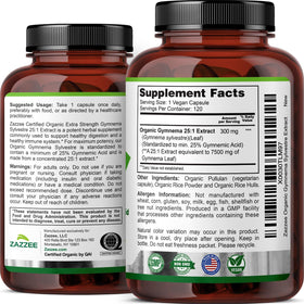 Zazzee Extrait de Gymnema Sylvestre Bio 25:1 capsule close-up