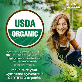 Zazzee Extrait de Gymnema Sylvestre Bio 25:1 capsules vue de côté