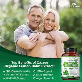 Zazzee Extrait de Mélisse Bio capsules ouvertes