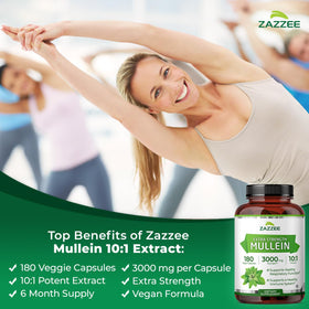 Zazzee Extrait de Molène capsules sur fond blanc