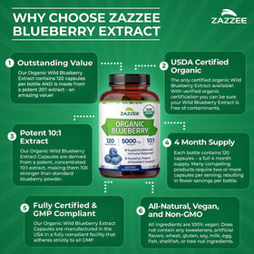 Zazzee Extrait de Myrtille Bio composition des ingrédients