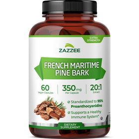 Zazzee Extrait de Pignon Maritime Français 60 capsules, vue de face