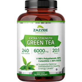 Zazzee Extrait de Thé Vert 240 capsules vue de face