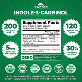 Zazzee Indole-3-Carbinol 200 mg capsule ouverte
