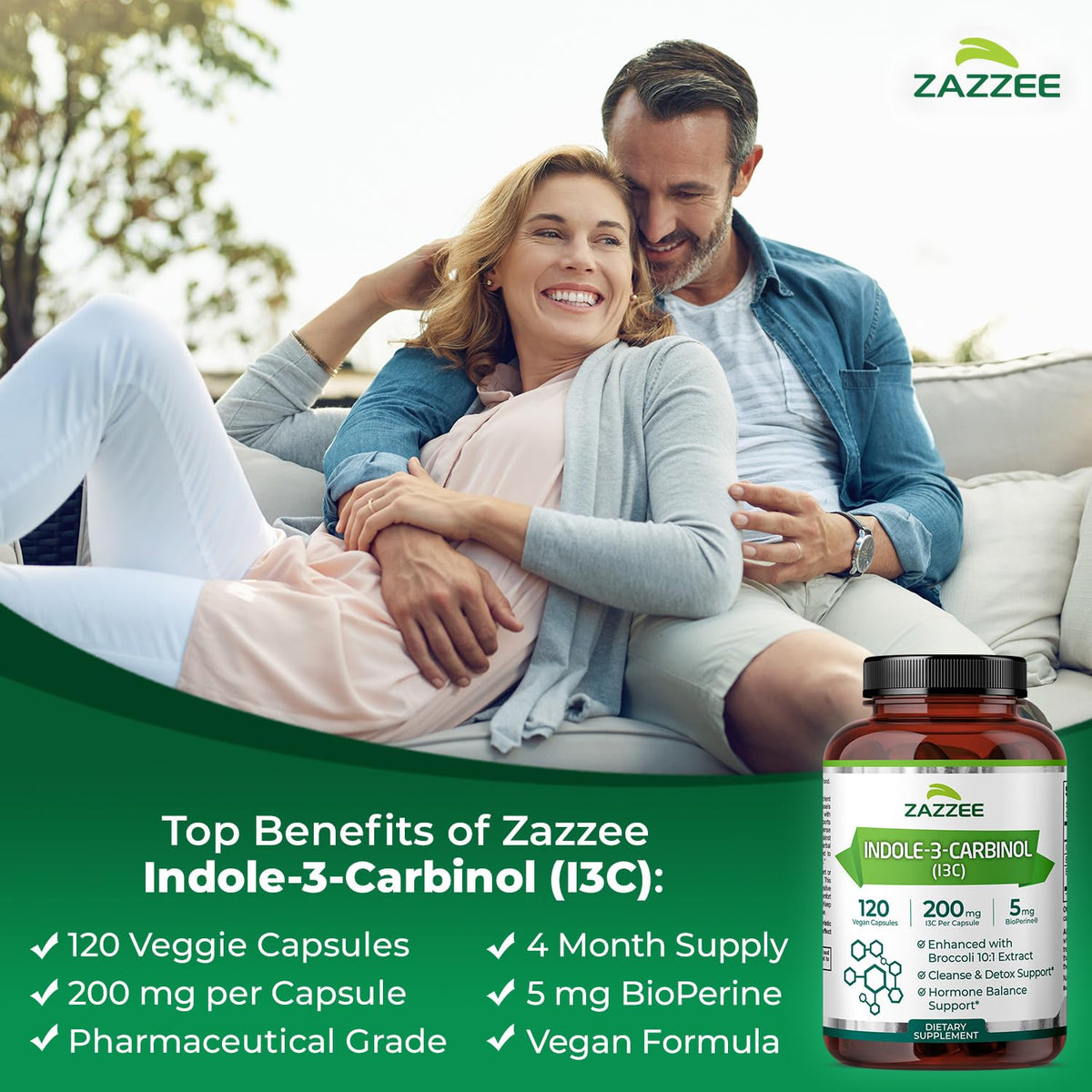 Zazzee Indole-3-Carbinol 200 mg ingrédients sur l'étiquette