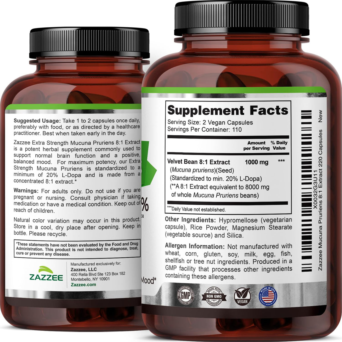 Zazzee Mucuna Pruriens sur un comptoir de cuisine