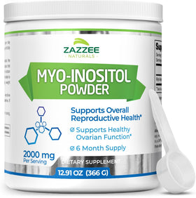 Zazzee Poudre de Myo-Inositol 2000 mg devant le pot