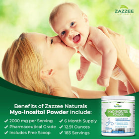 Zazzee Poudre de Myo-Inositol 2000 mg vue latérale