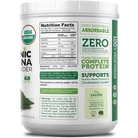 Zazzee Poudre de Spiruline Bio 290g avec un fond de nature