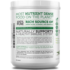 Zazzee Poudre de Spiruline Bio 290g fermée sur une étagère