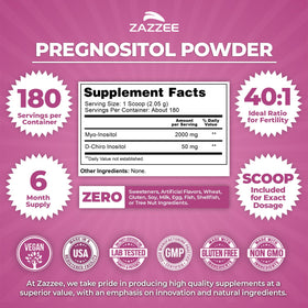 Zazzee PREGNOSITOL Poudre avec cuillère à mesurer