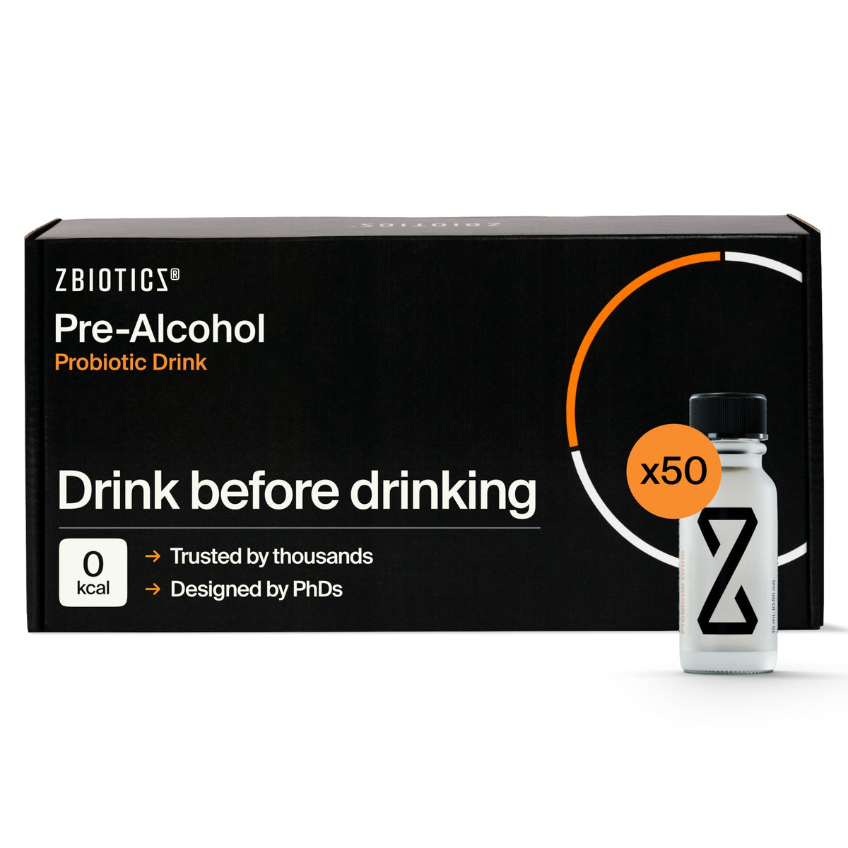 ZBiotics Pré-Alcool Probiotique bouteille de 0,47 fl oz vue de face