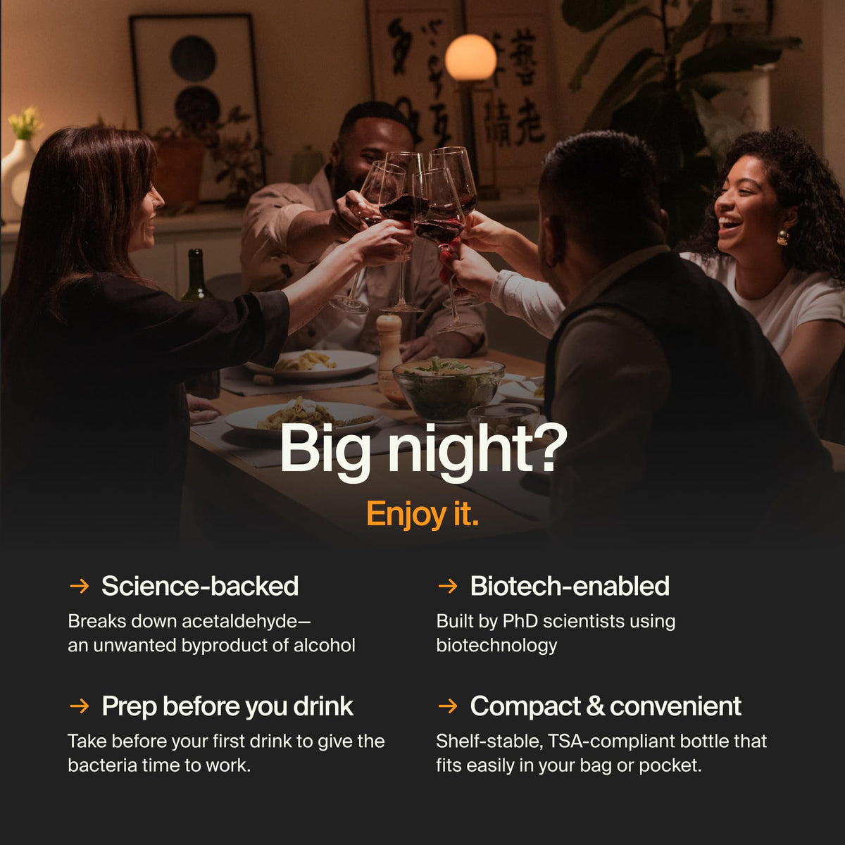ZBiotics Pré-Alcool Probiotique en situation de voyage, taille TSA-friendly