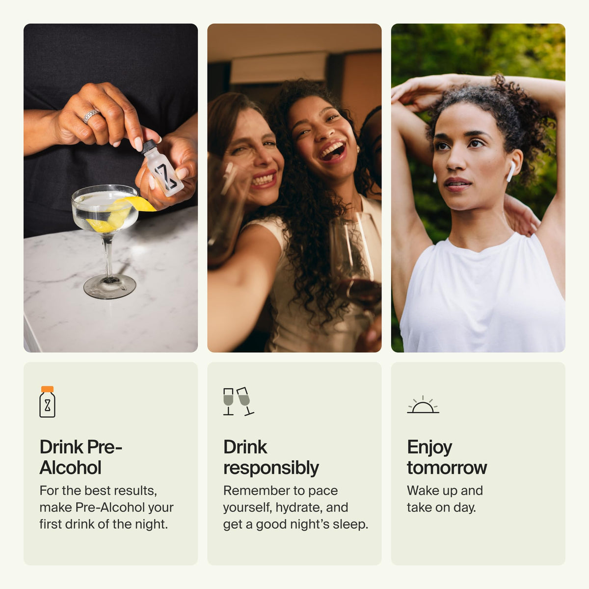 ZBiotics Probiotique Pré-Alcool en utilisation avant une soirée