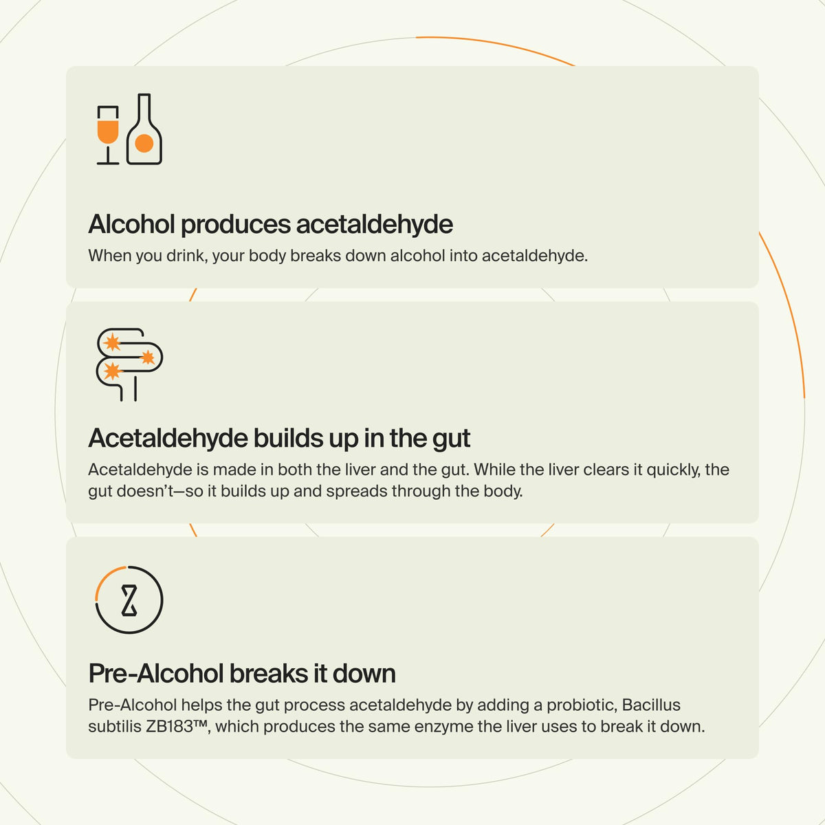 ZBiotics Probiotique Pré-Alcool, étiquette avec instructions d'utilisation