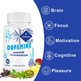 Zdoroviye Compléments alimentaires Dopamine 60 capsules en main