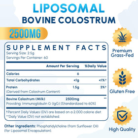 Zdoroviye Poudre de Colostrum Bovin Liposomal en poudre dans un bol