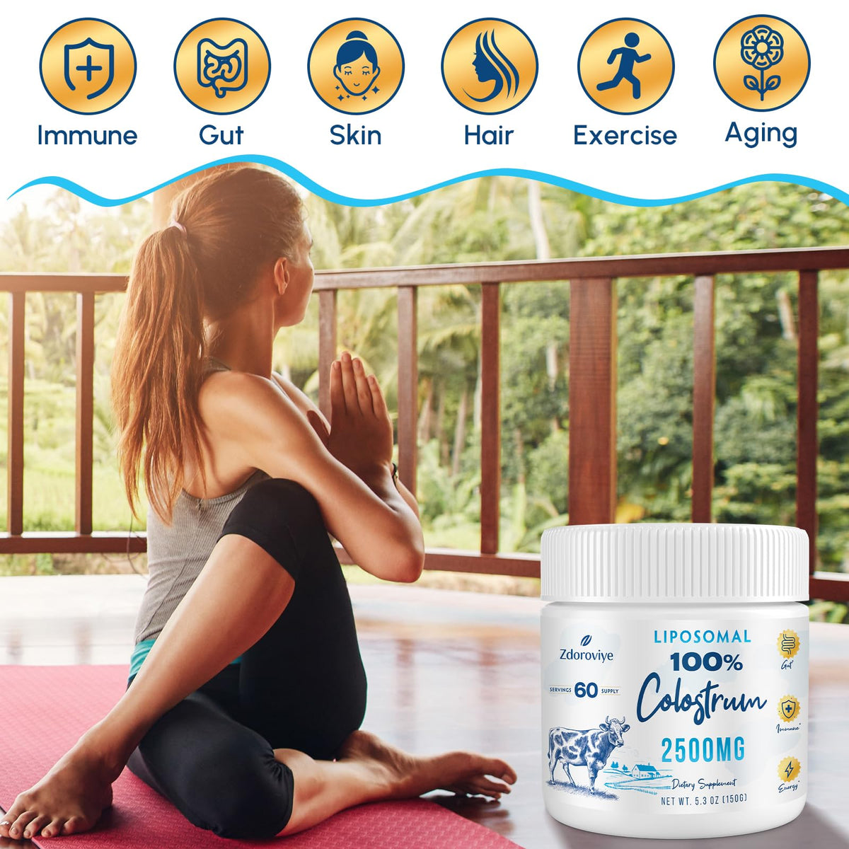 Zdoroviye Poudre de Colostrum Bovin Liposomal - format de 209 g