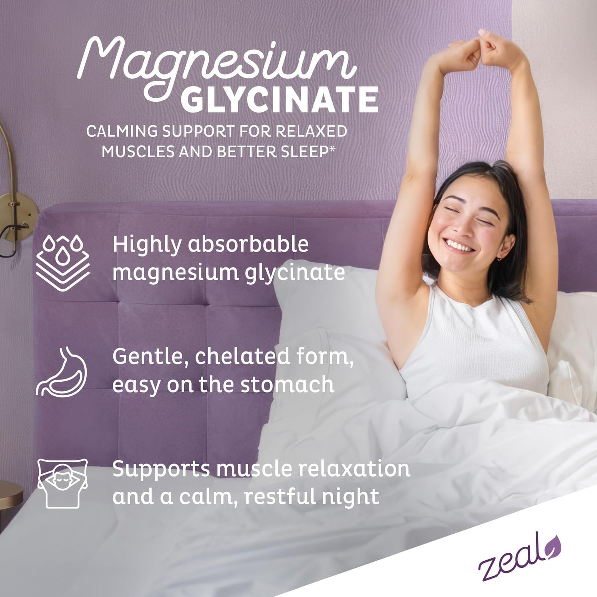 Zeal Naturals Complément Alimentaire Magnésium Complexe 400 mg - étiquette du produit