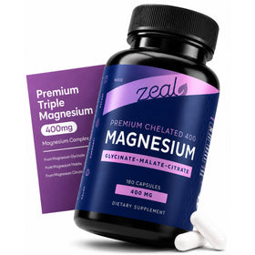 Zeal Naturals Complément Alimentaire Magnésium Complexe 400 mg - vue de face