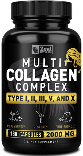 Zeal Naturals Multi Collagen Peptides 180 Capsules devant