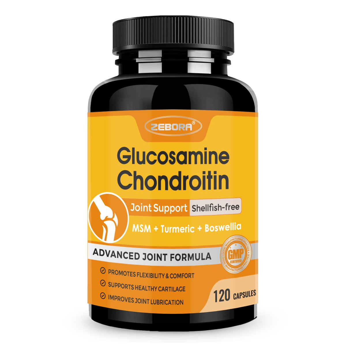 ZEBORA Complément Alimentaire Glucosamine Chondroïtine Capsules vue avant