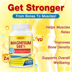 ZEBORA Complexe de Magnésium Glycinate 500mg capsules à l'intérieur
