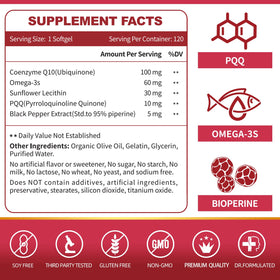 ZEBORA CoQ10 100mg Softgel gélules, vue de près sur les gélules