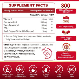 ZEBORA CoQ10 300mg capsules végétales, vue arrière