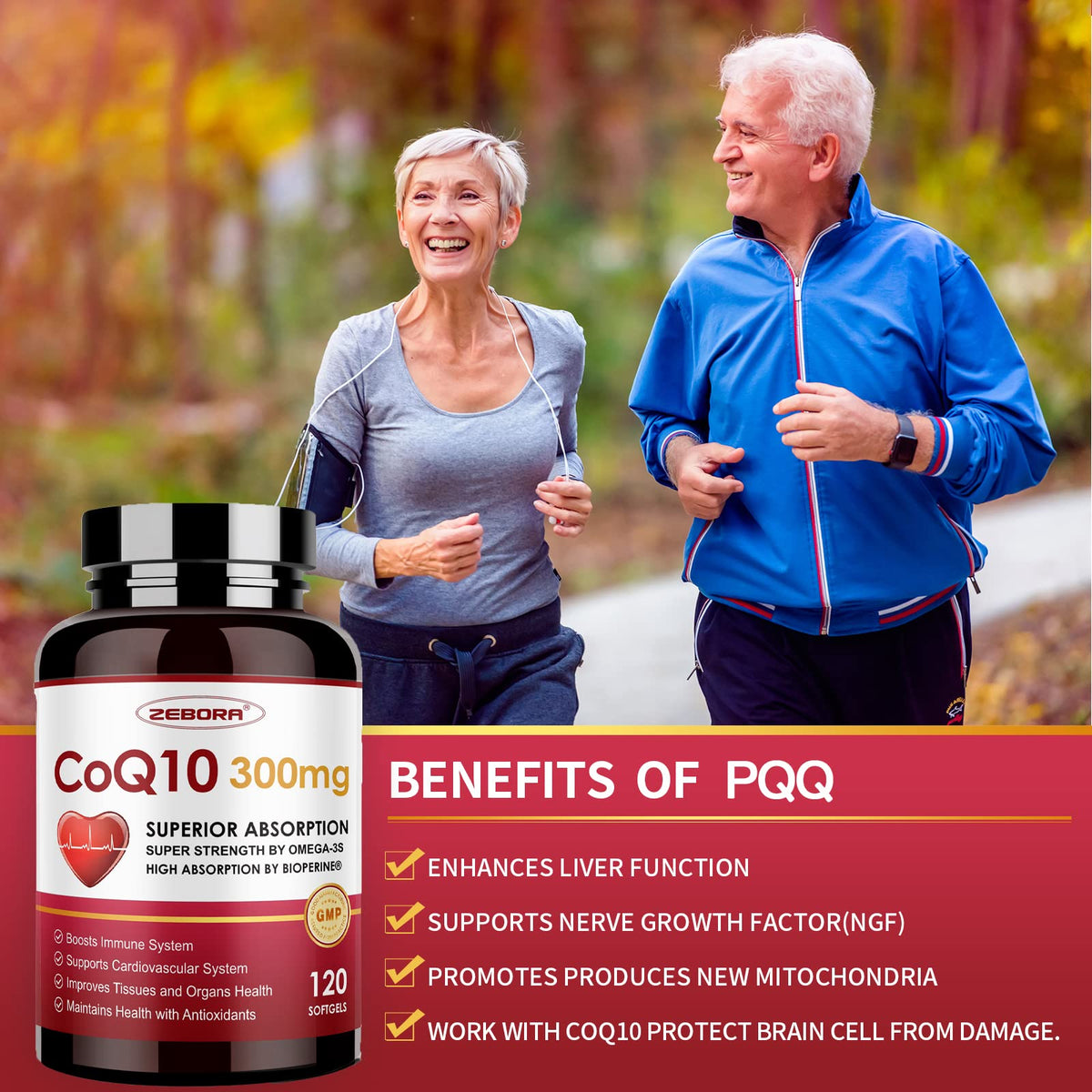 ZEBORA CoQ10 300mg gélules softgels ouvertes